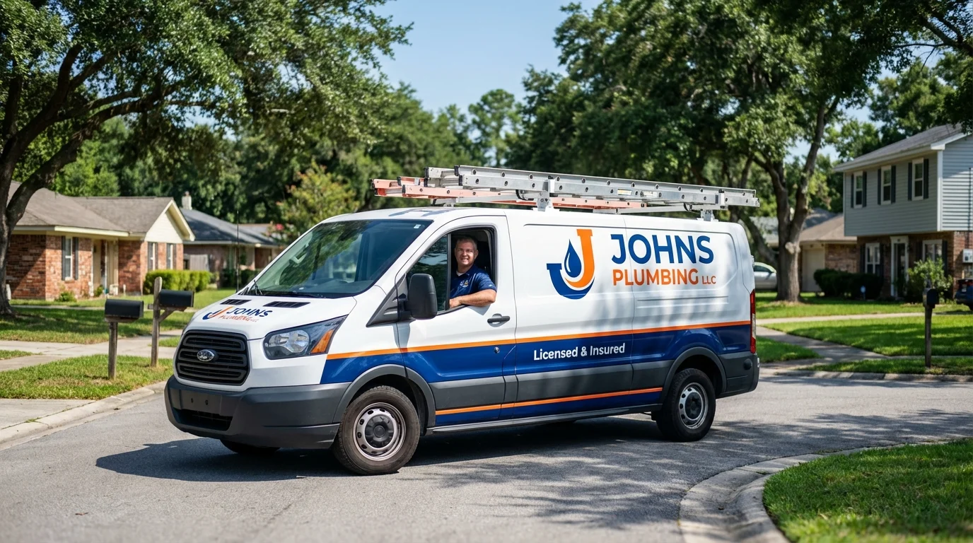 Johns Plumbing LLC service van in Saylorsburg, PA
