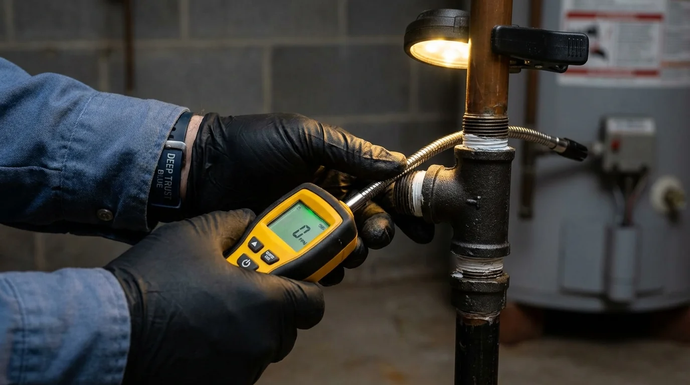 Gas leak detection with electronic sniffer by Johns Plumbing LLC in Saylorsburg