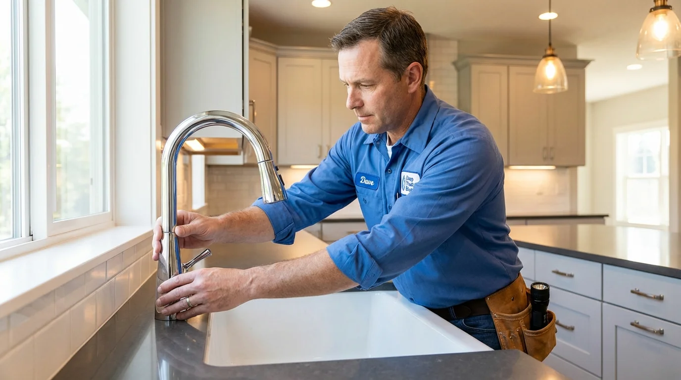 Kitchen faucet installation by Johns Plumbing LLC in Saylorsburg